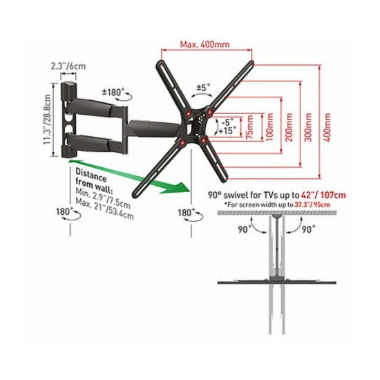 BM343LP LCD TV zglobni zidni nosač do 65 inča
