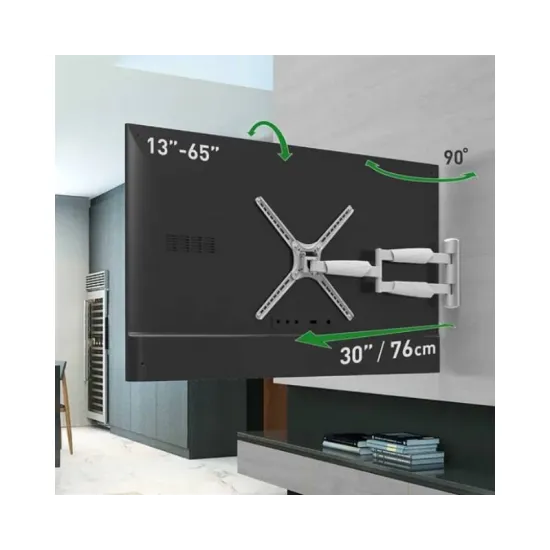BM343XLW LCD TV zglobni zidni nosač do 65 inča beli za ravne i zakrivljene televizore