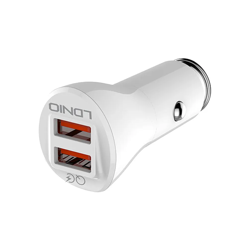 C511Q Micro Dual QC 3.0 Auto punjač beli