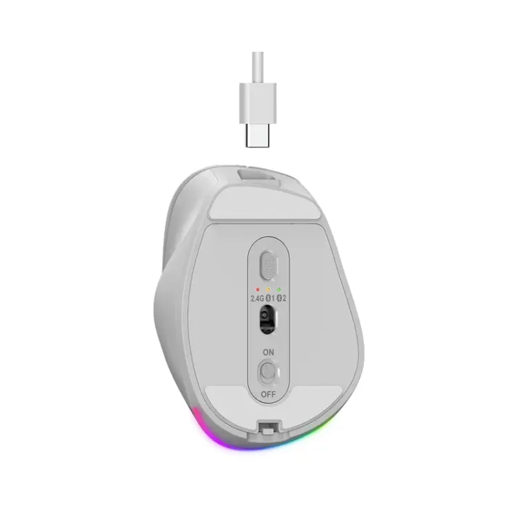 Ergo 9000S Pro Pearl White USB Bežični Pine Wood miš