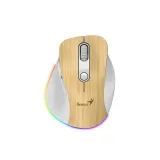 Ergo 9000S Pro Pearl White USB Bežični Pine Wood miš