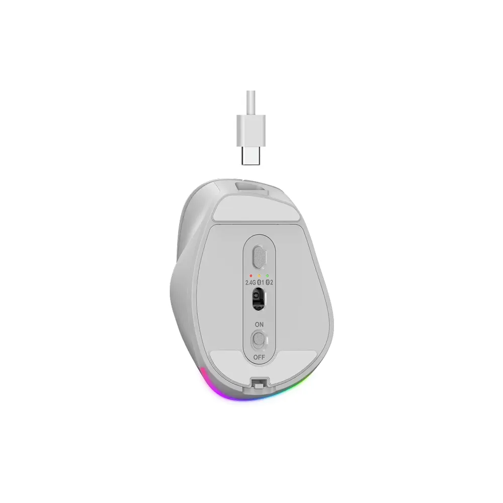 Ergo 9000S Pro Pearl White USB Bežični beli miš