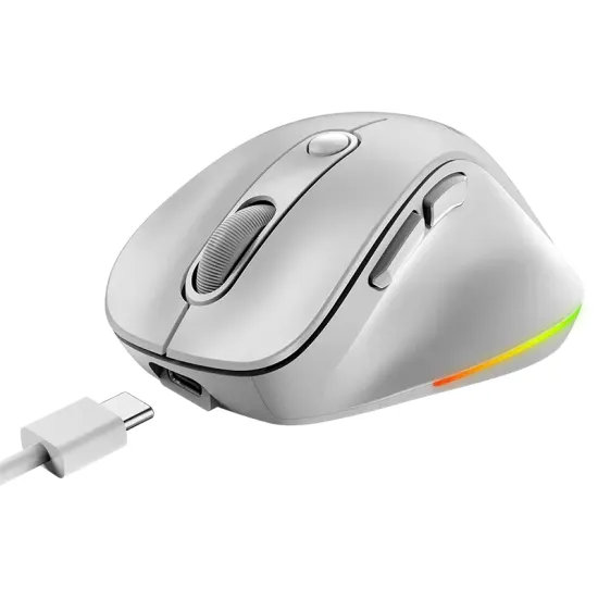 Ergo 9000S Pro Pearl White USB Bežični beli miš