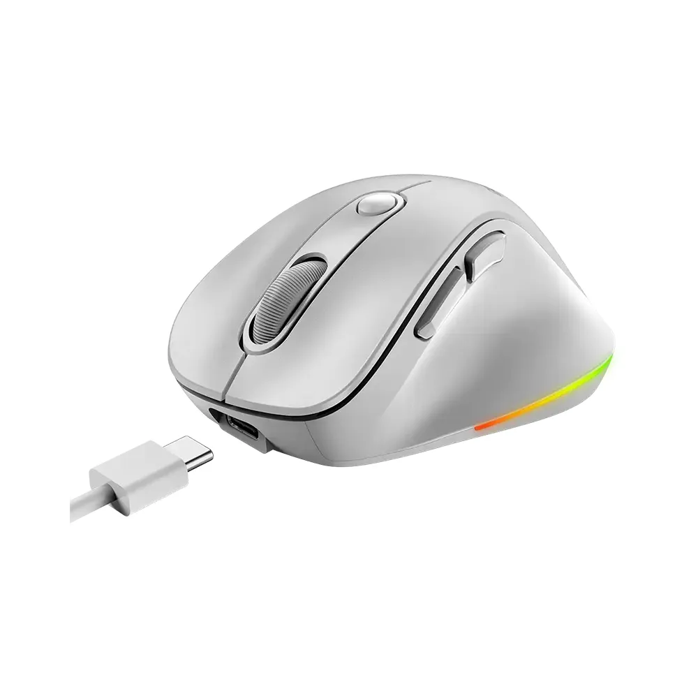 Ergo 9000S Pro Pearl White USB Bežični beli miš