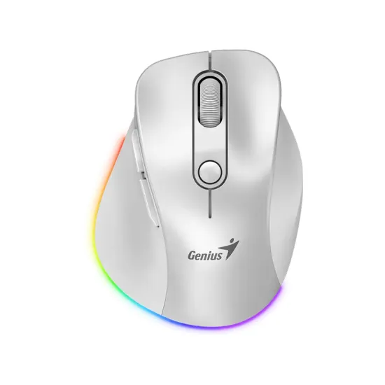 Ergo 9000S Pro Pearl White USB Bežični beli miš