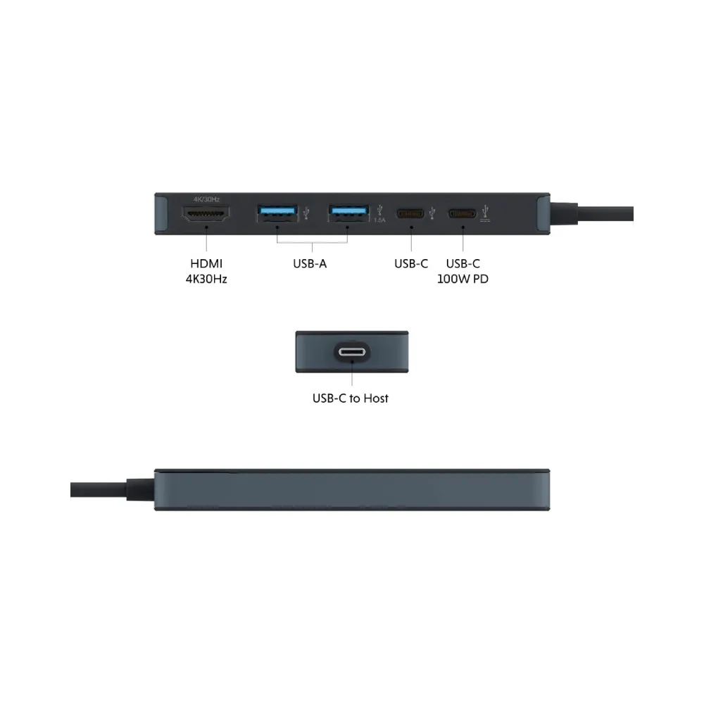HyperDrive Flex 5 Port USB-C Hub crni (HD4101BKGL)
