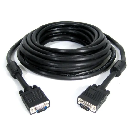 Kabl VGA D-sub M/M 15m HQ feritno jezgro crni