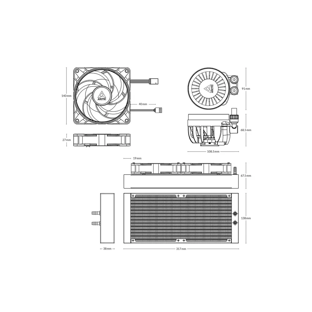 Liquid Freezer III 280 A-RGB White vodeno hlađenje (ACFRE00151A)