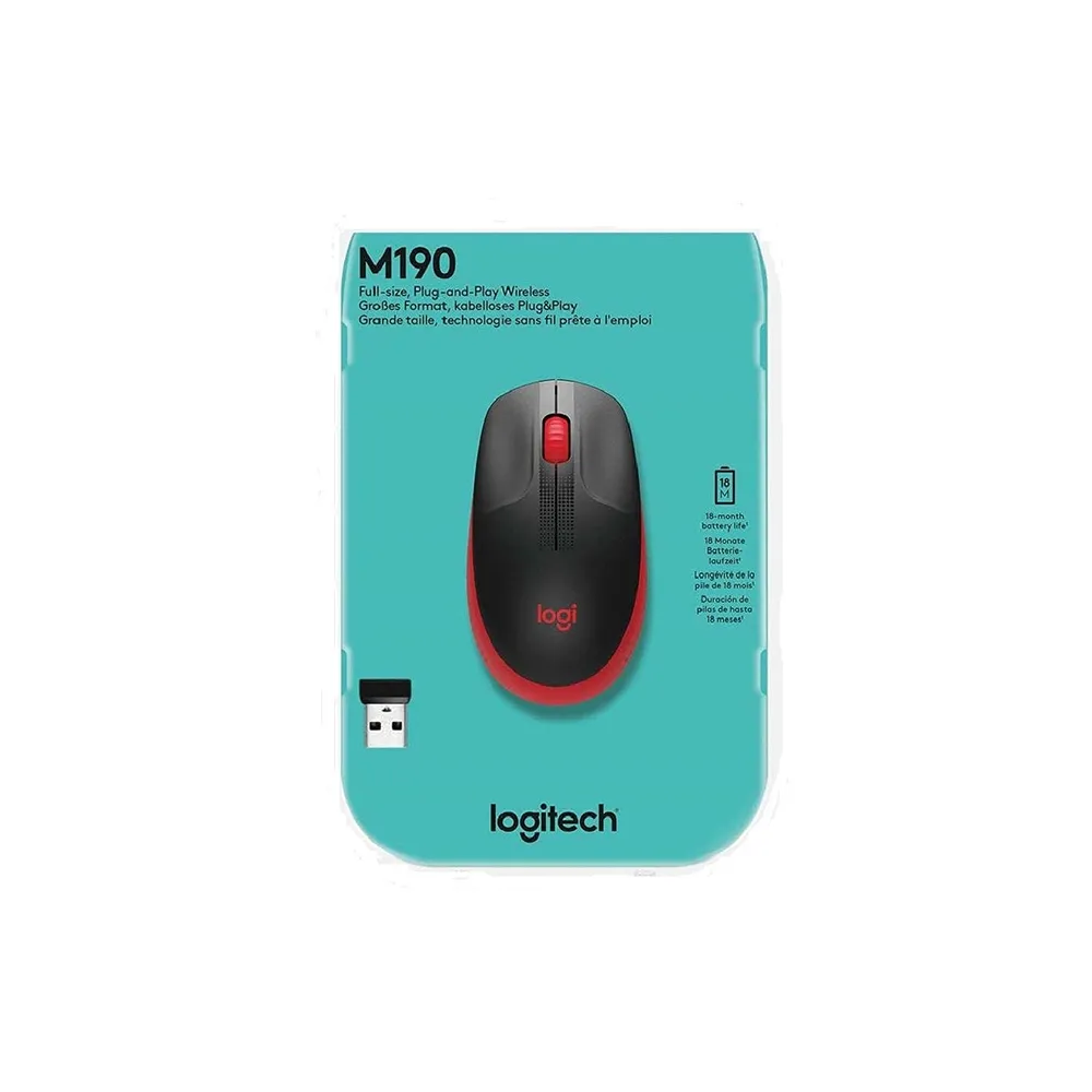 M190 Full-Size Wireless crveni miš