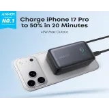 Nano 10000mAh, 45W, sa ugrađenim USB-C kablom na izvlačenje, Power Bank crni