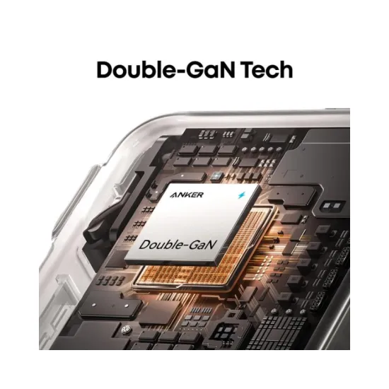 Nano 70W GaN zidni brzi punjač, 3-porta (2x USB-C i 1x USB-A) crni