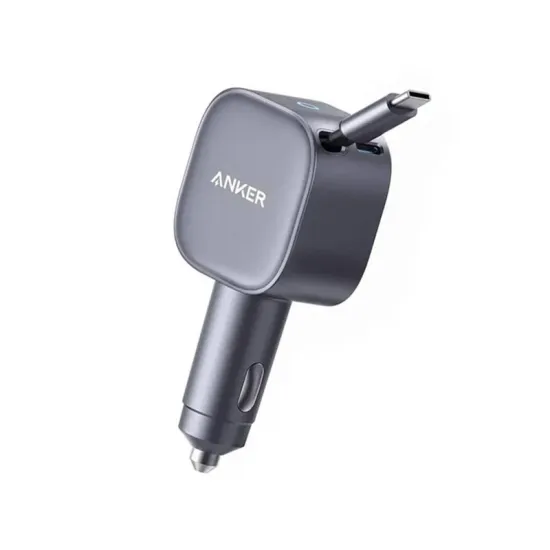 Nano 75W, sa ugrađenim USB-C kablom na izvlačenje i USB-C portom, auto punjač