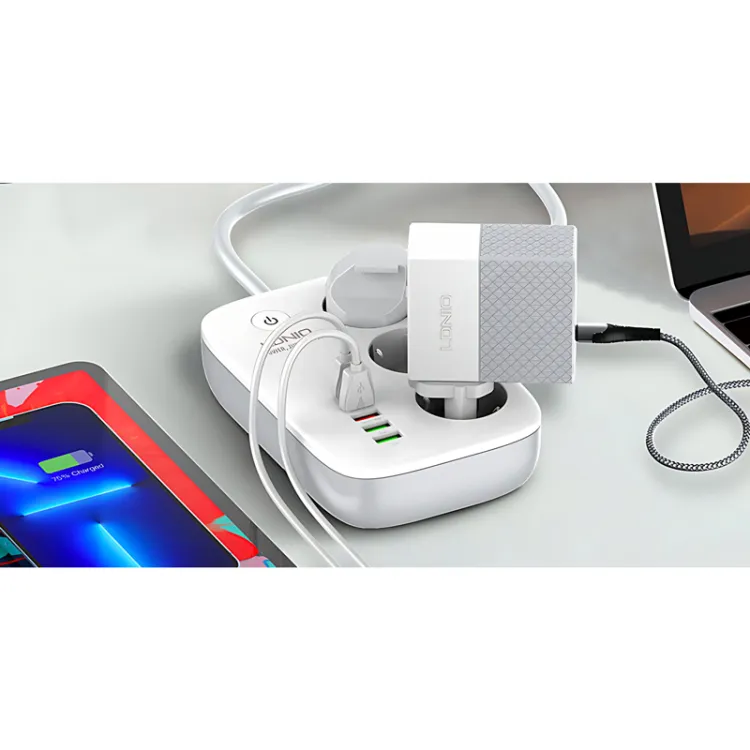 SEW3452 Kabl naponski produžni 3 x šuko + 3 x USB + 1 x Tip C 2m beli