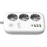 SEW3452 Kabl naponski produžni 3 x šuko + 3 x USB + 1 x Tip C 2m beli