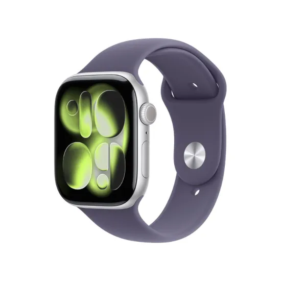 Watch S11 GPS 46mm Silver Aluminium Case with Purple Fog Sport Band -S/M (MEV94ET/A)