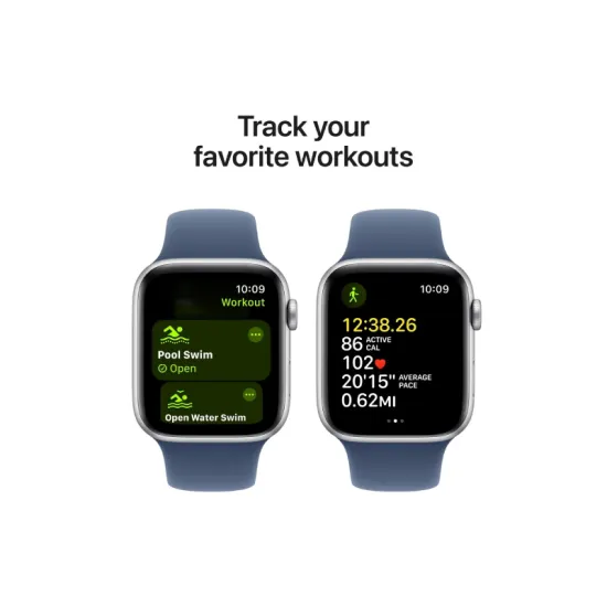 Watch SE2 v3 GPS 44mm Silver Alu Case with Denim Sport Band - S/M (mxeq3qv/a)