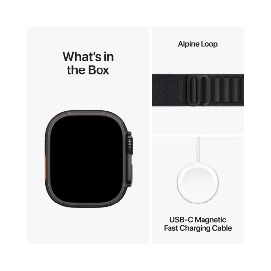 Watch Ultra 3 Cellular 49mm Black Titanium Case with Black Alpine Loop - Medium (mf0v4se/a)