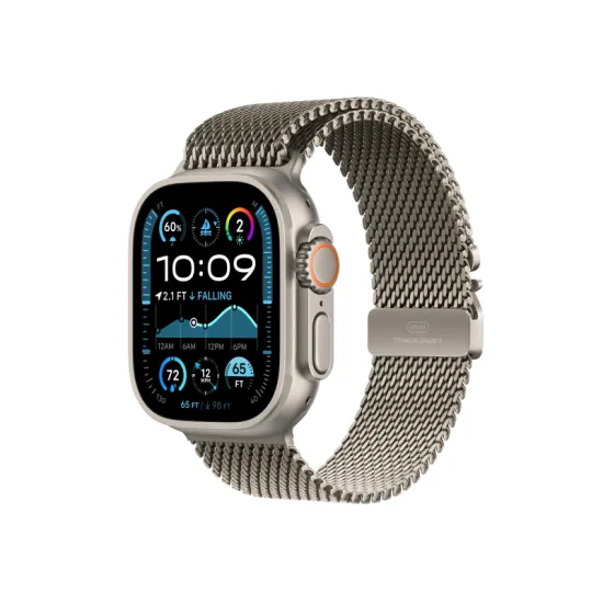 Watch Ultra2 v2 Cellular 49mm Natural Titanium Case with Natural Titanium Milanese Loop - M (mx5r3se/a)