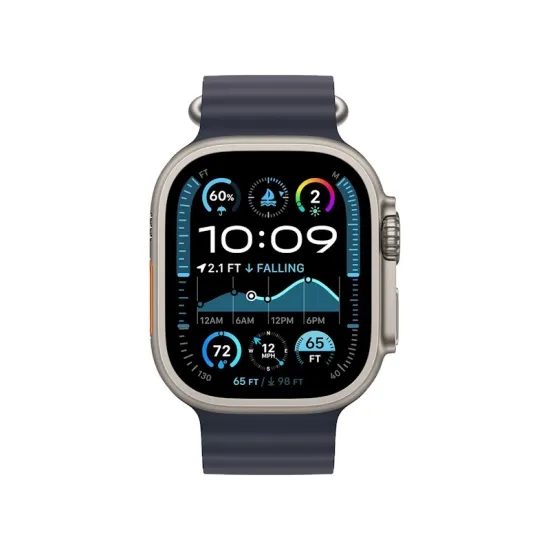Watch Ultra2 v2 Cellular 49mm Natural Titanium Case with Navy Ocean Band (mx4d3se/a)