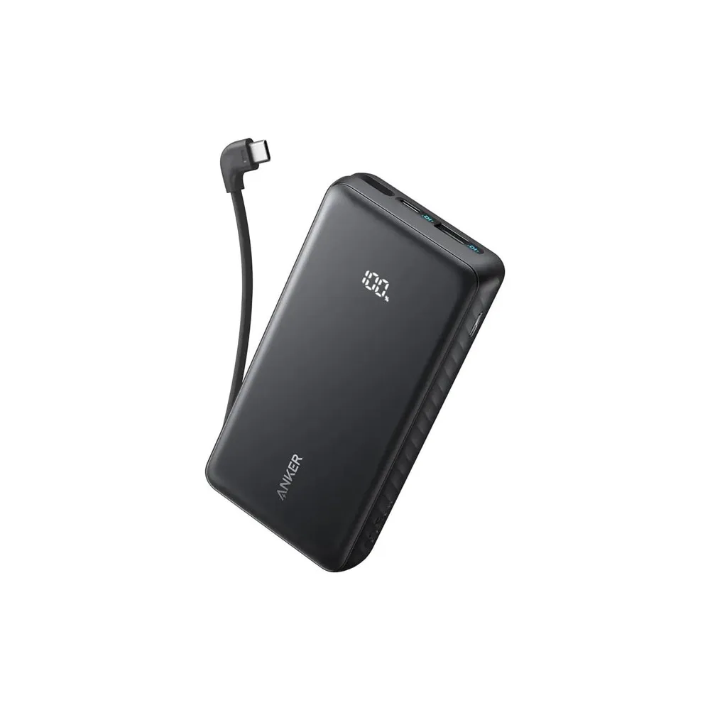 Zolo 20000mAh, 22.5W, sa ugrađenim USB-C kablom, Power Bank crni