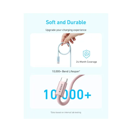 Zolo USB tip-C kabl M/M 1m, za Apple, super brzo punjenje 240W/480Mbps, pleteni, beli