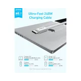 Zolo USB tip-C kabl M/M 1m, za Apple, super brzo punjenje 240W/480Mbps, pleteni, beli