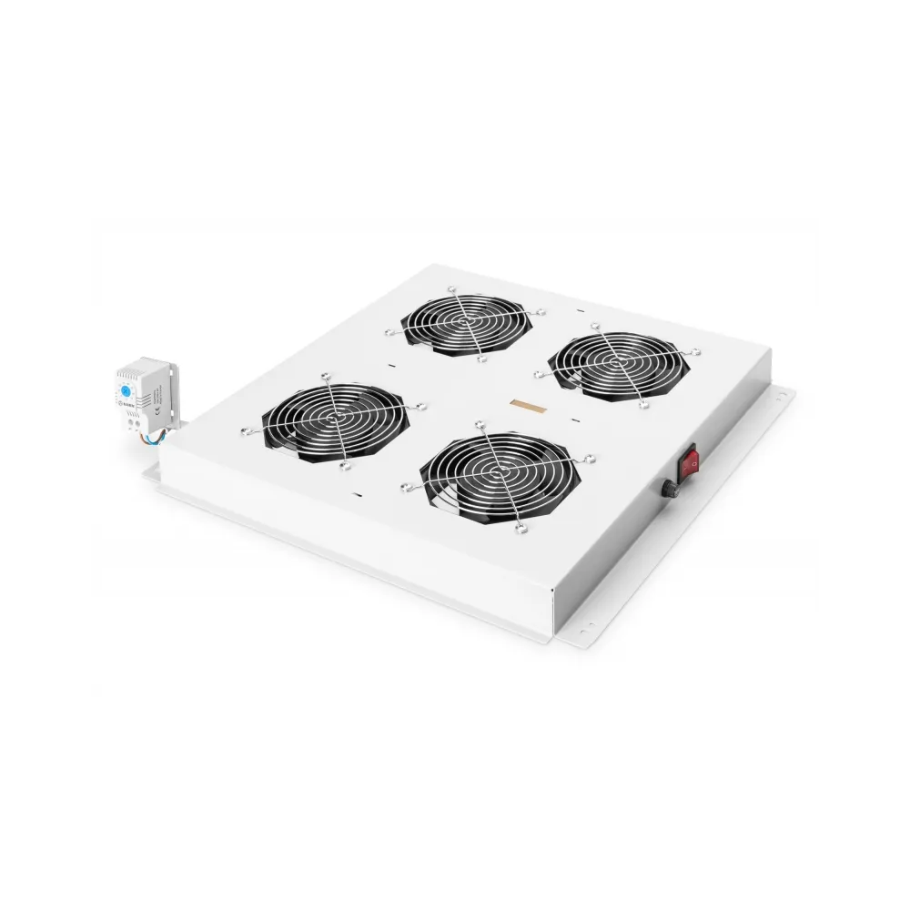Digitus Roof ventilator unit, Unique network and Dynamic Basic 4 fans, thermostat, switch, grey (RAL 7035)