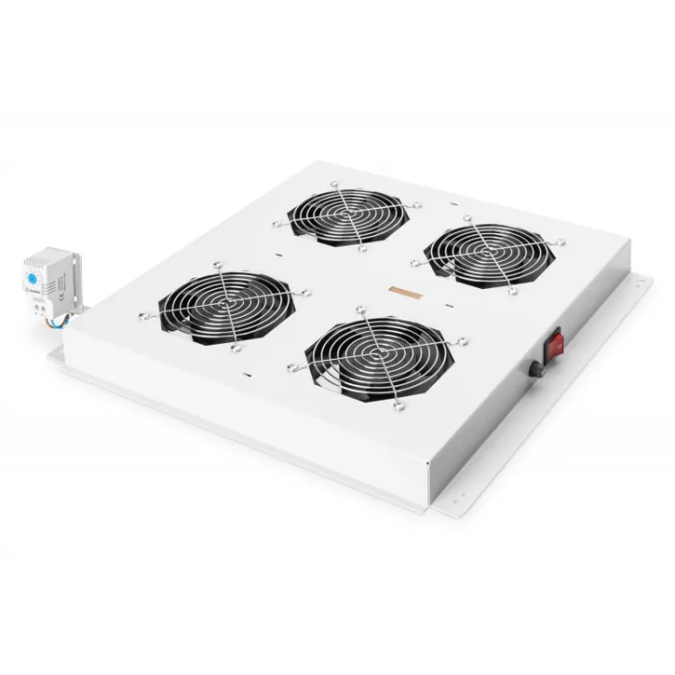 Digitus Roof ventilator unit, Unique network and Dynamic Basic 4 fans, thermostat, switch, grey (RAL 7035)