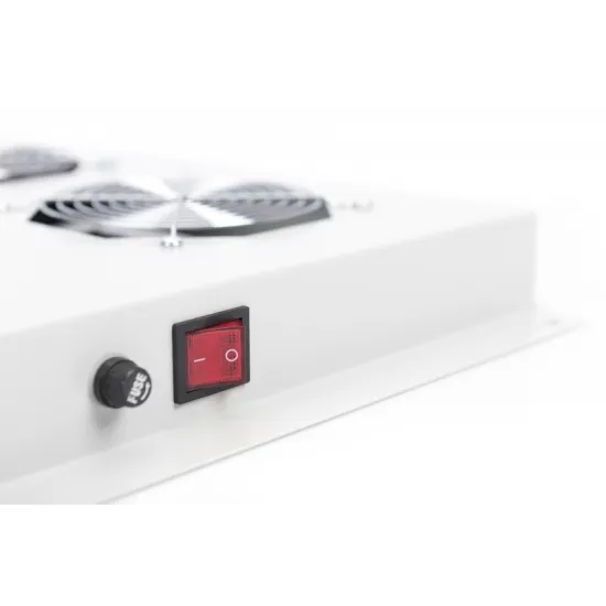 Digitus Roof ventilator unit, Unique network and Dynamic Basic 4 fans, thermostat, switch, grey (RAL 7035)