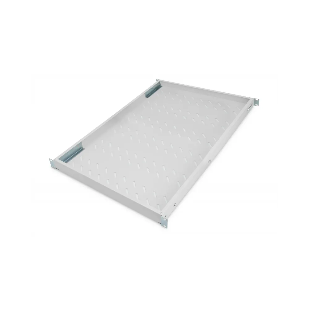 Digitus Polica fiksna 483 mm (19 ), nosivost do 50 kg, 44,5×482×700–900 mm, siva