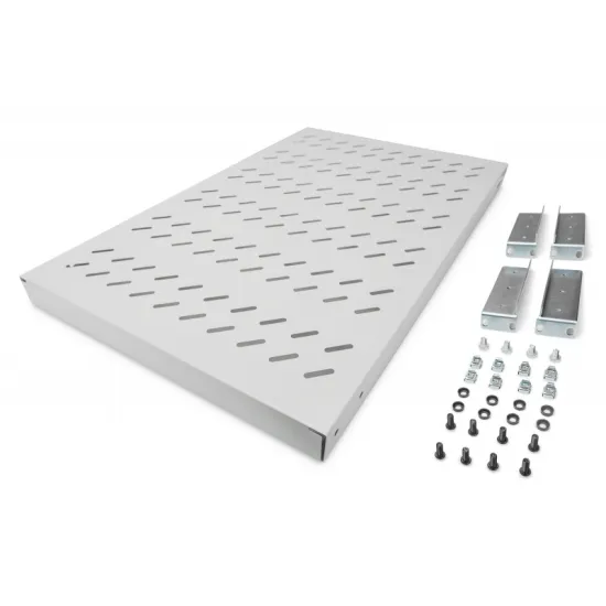 Digitus Polica fiksna 483 mm (19 ), nosivost do 50 kg, 44,5×482×700–900 mm, siva