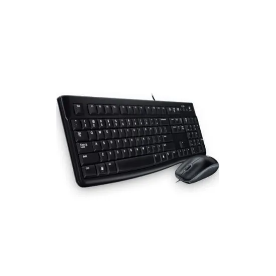 Logitech Combo MK120 Wired Keyboard and Mouse for Windows, Optical Wired Mouse, USB Plug-and-Play, Full-Size, US
