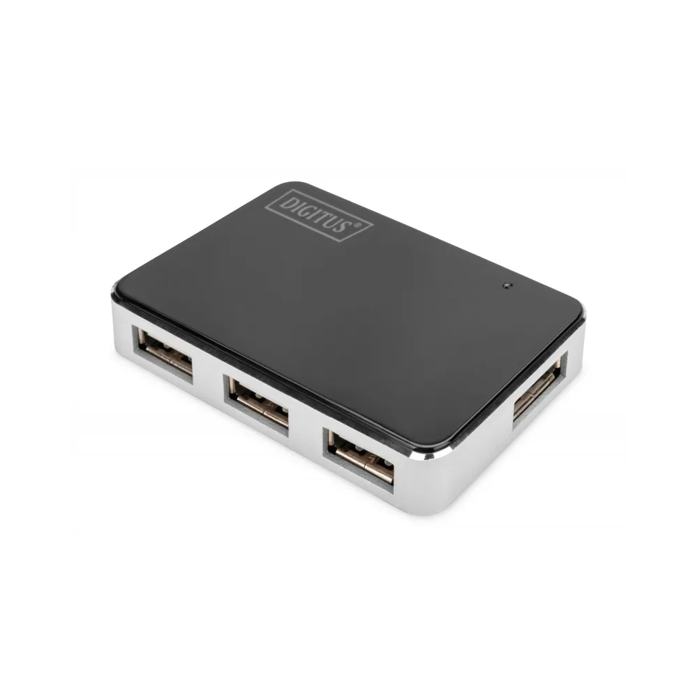 Digitus Adapter USB 2.0, 4-Port Hub, 4x USB A/F, 1x USB Bmini/F incl. USB A/M to mini5P cable