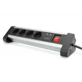 Digitus Produžni kabl sa prekidačem, 4x power socket + 2x USB port, office table mount