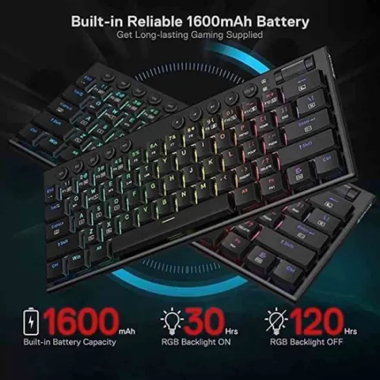 Redragon Tastatura Horus Mini, wired&2.4G&BT keyboard, red