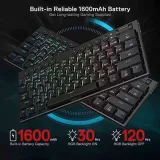 Redragon Tastatura Horus Mini, wired&2.4G&BT keyboard, red