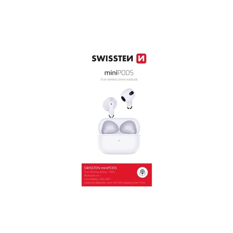 Swissten Slušalice Bluetooth TWS Minipods Bijele