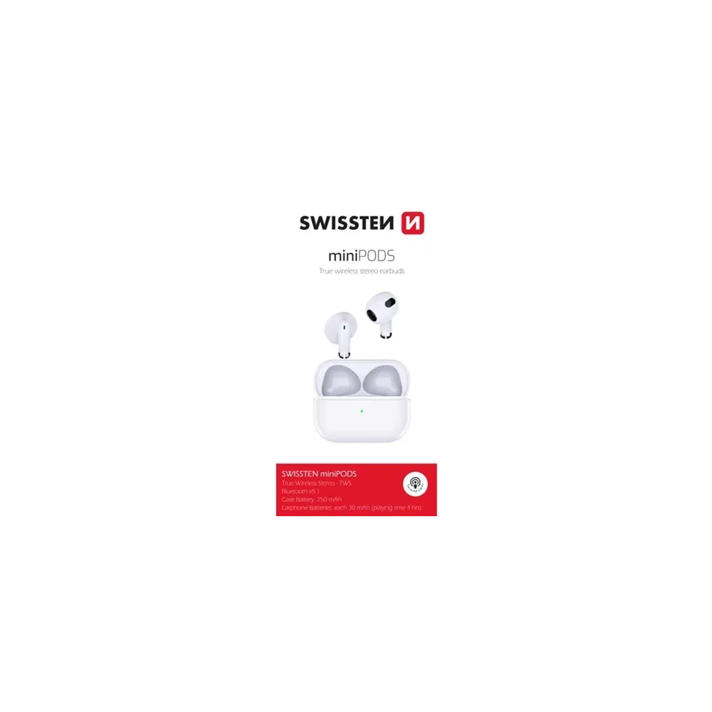 Swissten Slušalice Bluetooth TWS Minipods Bijele