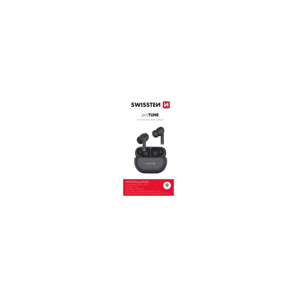 Swissten Slušalice Bluetooth TWS PRO TUNE Crne