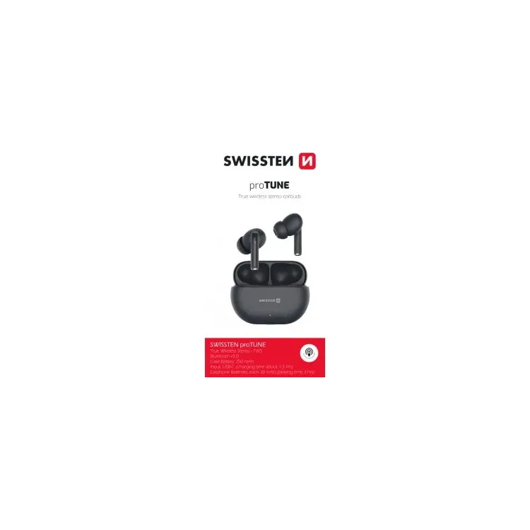 Swissten Slušalice Bluetooth TWS PRO TUNE Crne