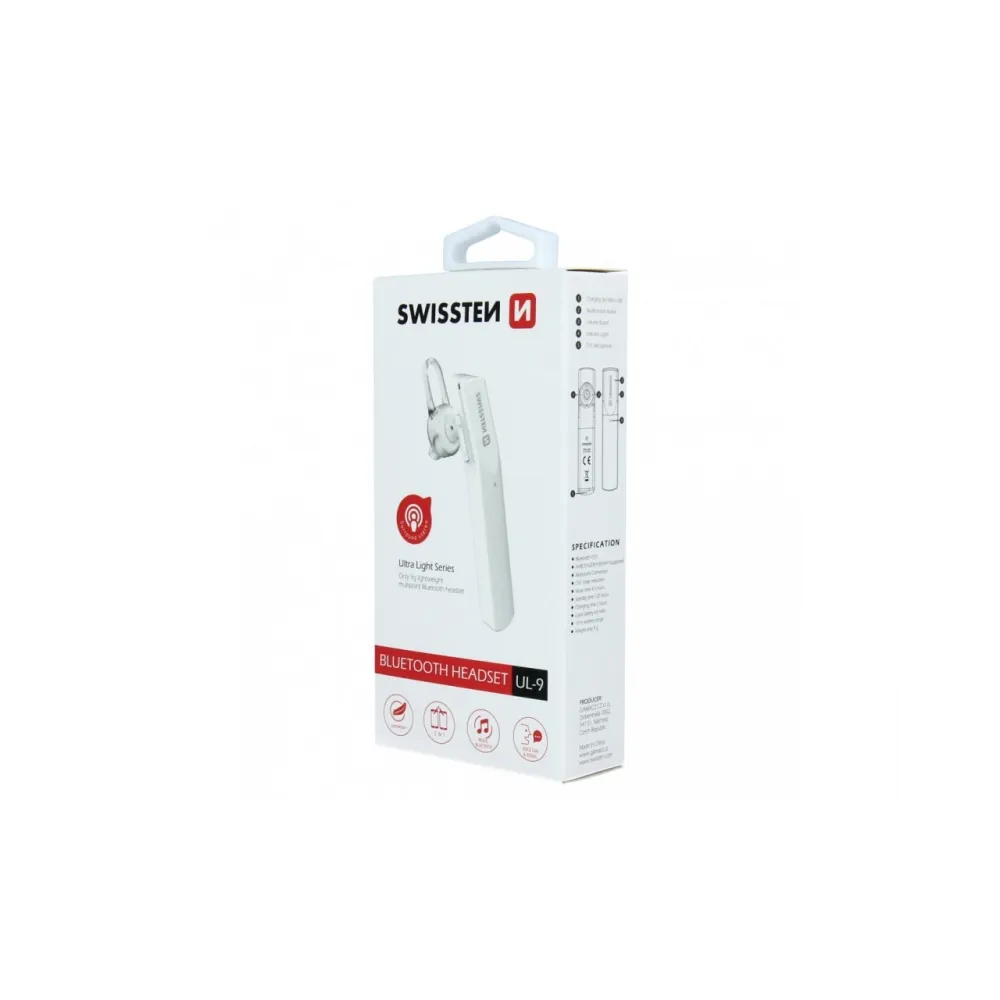 Swissten Slušalice Bluetooth Ultra Light UL-9 White