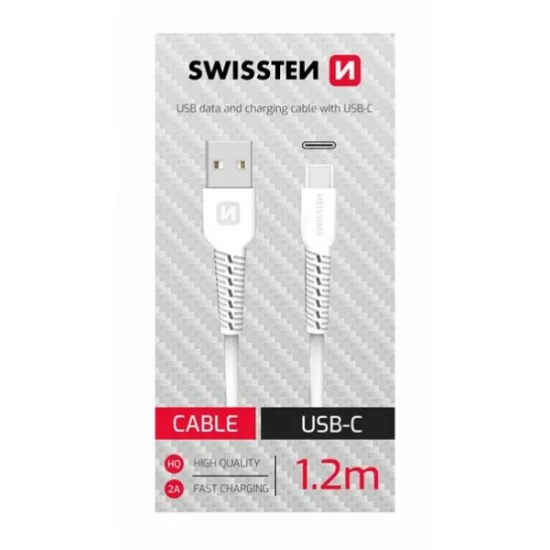 Swissten Data kabl USB / USB-C 1.2m bijeli