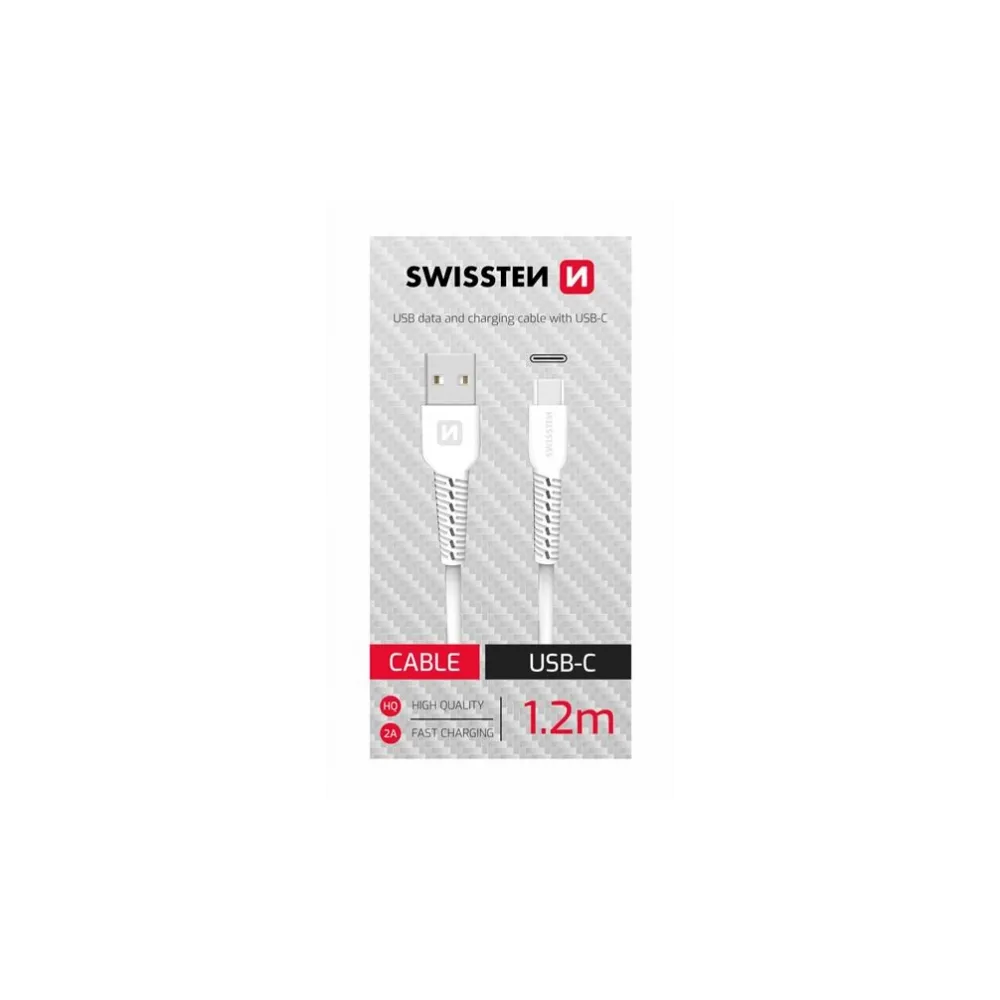 Swissten Data kabl USB / USB-C 1.2m bijeli