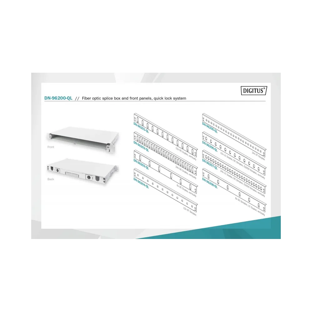 Digitus 1U Splice Box, extendible, quick lock, kućište za opticki patch panel