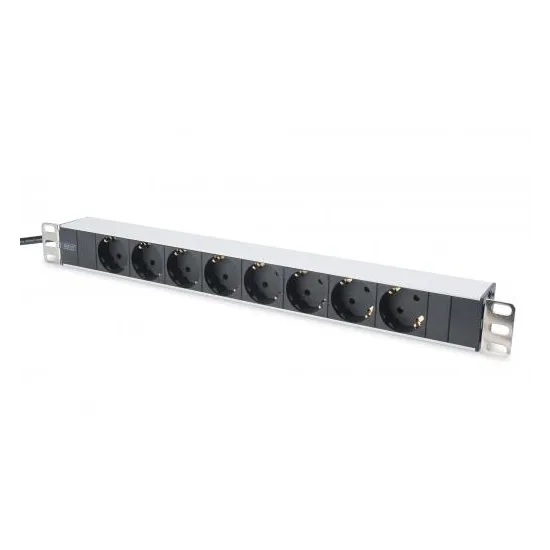 Digitus 1U Aluminum PDU, 19 rackmountable, 8x safety outlet 16A, 4000W, 250VAC 50/60Hz