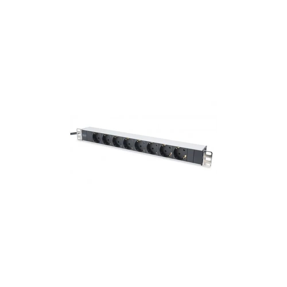 Digitus 1U Aluminum PDU, 19 rackmountable, 8x safety outlet 16A, 4000W, 250VAC 50/60Hz