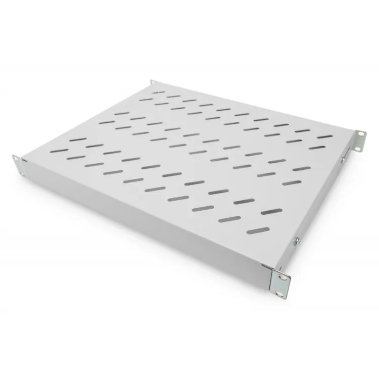 Digitus Polica fiksna 483 mm (19 ), nosivost do 50 kg, 44,5×482×350–550 mm, siva