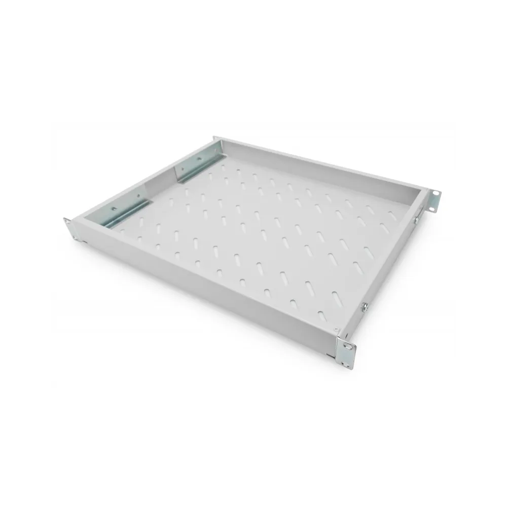 Digitus Polica fiksna 483 mm (19 ), nosivost do 50 kg, 44,5×482×350–550 mm, siva