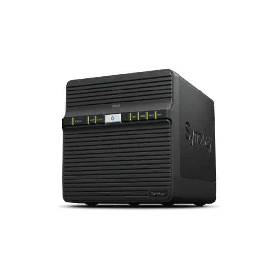 Synology NAS DiskStation DS423 Tower, 4-bay 3.5 SATA HDD/SSD, Realtek RTD1619B 1.7GHz (4-core), 2 GB DDR4, 2x RJ-45 1GbE, 2x USB