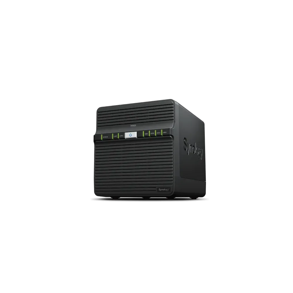 Synology NAS DiskStation DS423 Tower, 4-bay 3.5 SATA HDD/SSD, Realtek RTD1619B 1.7GHz (4-core), 2 GB DDR4, 2x RJ-45 1GbE, 2x USB